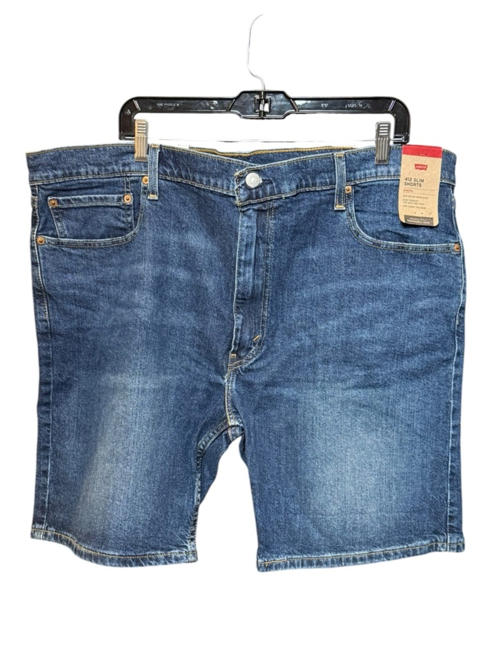 Levi’s 412 Slim Stretch Denim Shorts NWT Size 42 Blue Wash